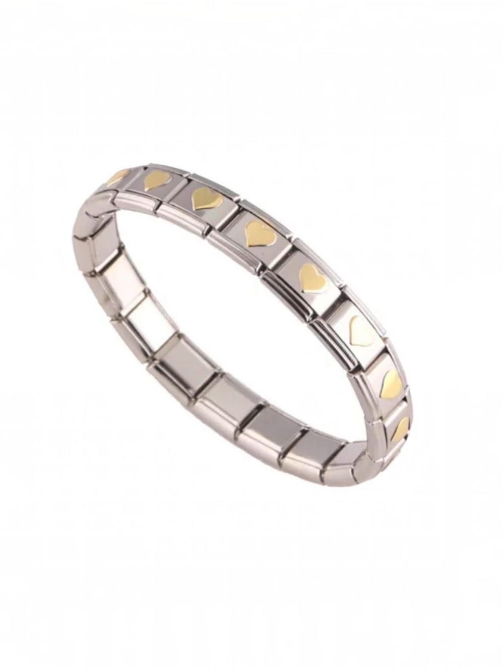 Italian Charm Heart Stainless Steel Stretch Bracelet NWT Pick 1